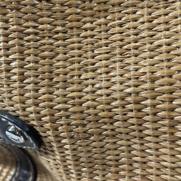 Fossil Straw Leather Multi Compartment Satchel Shoulder Bag Brown Lined 14x8 - Picture 13 of 16